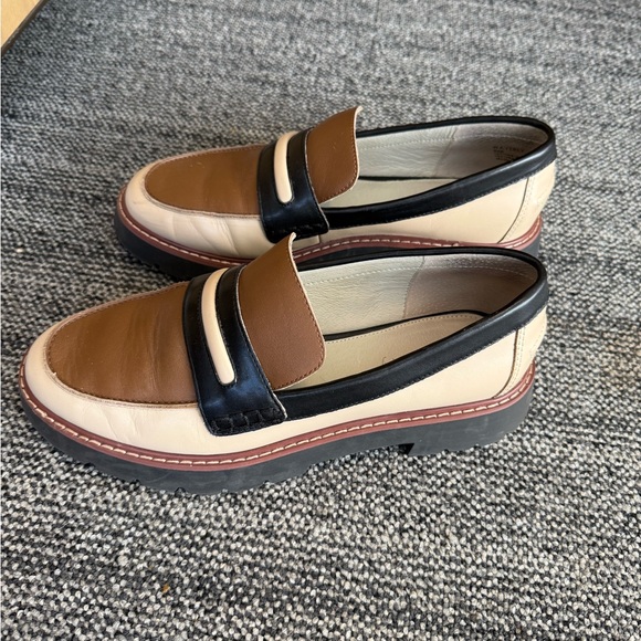 Sanctuary Black and Cream Women's Loafers - Picture 3 of 3